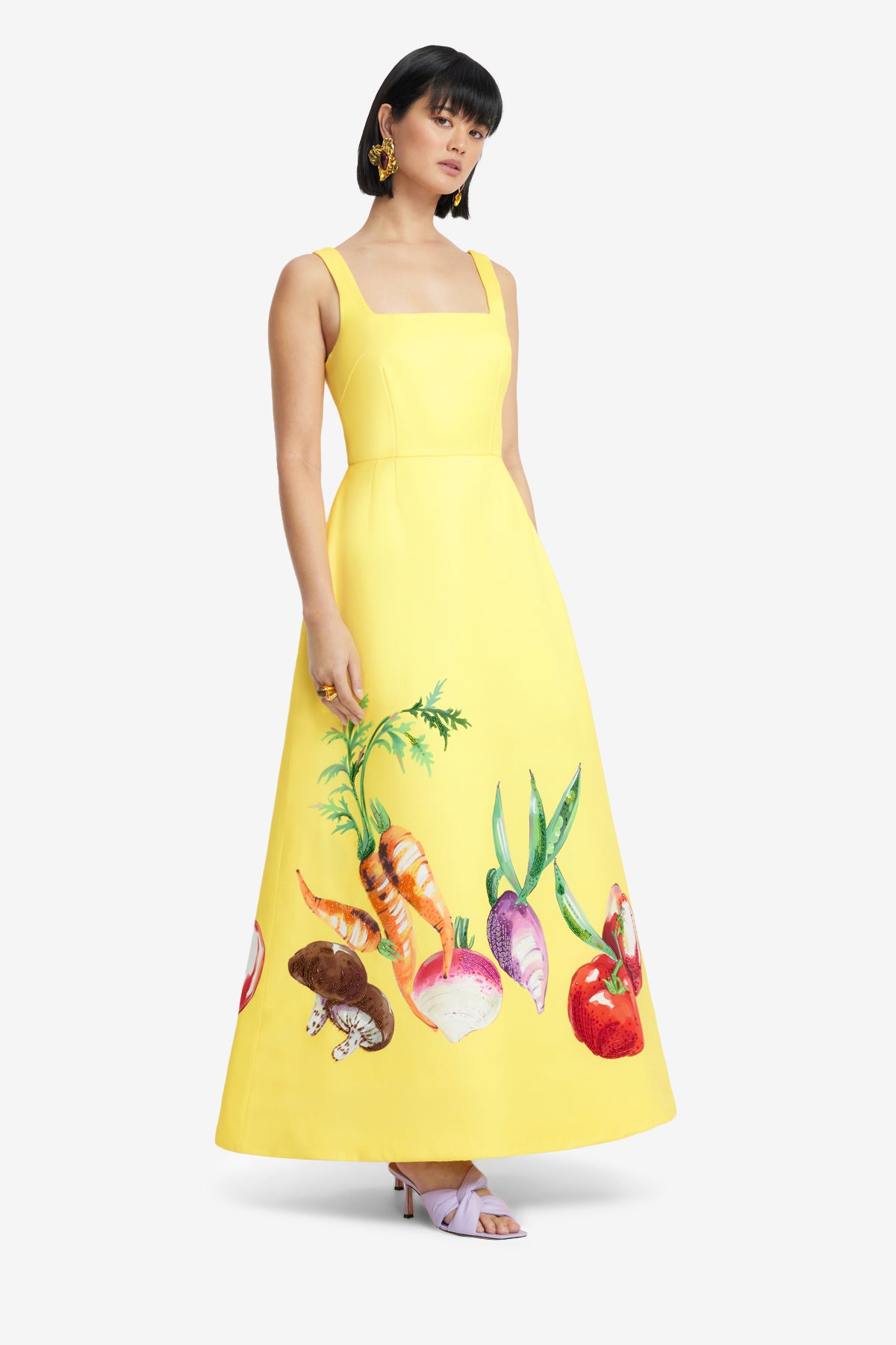 Rianne Appliqué Maxi Dress - Harvest Print – LEO LIN