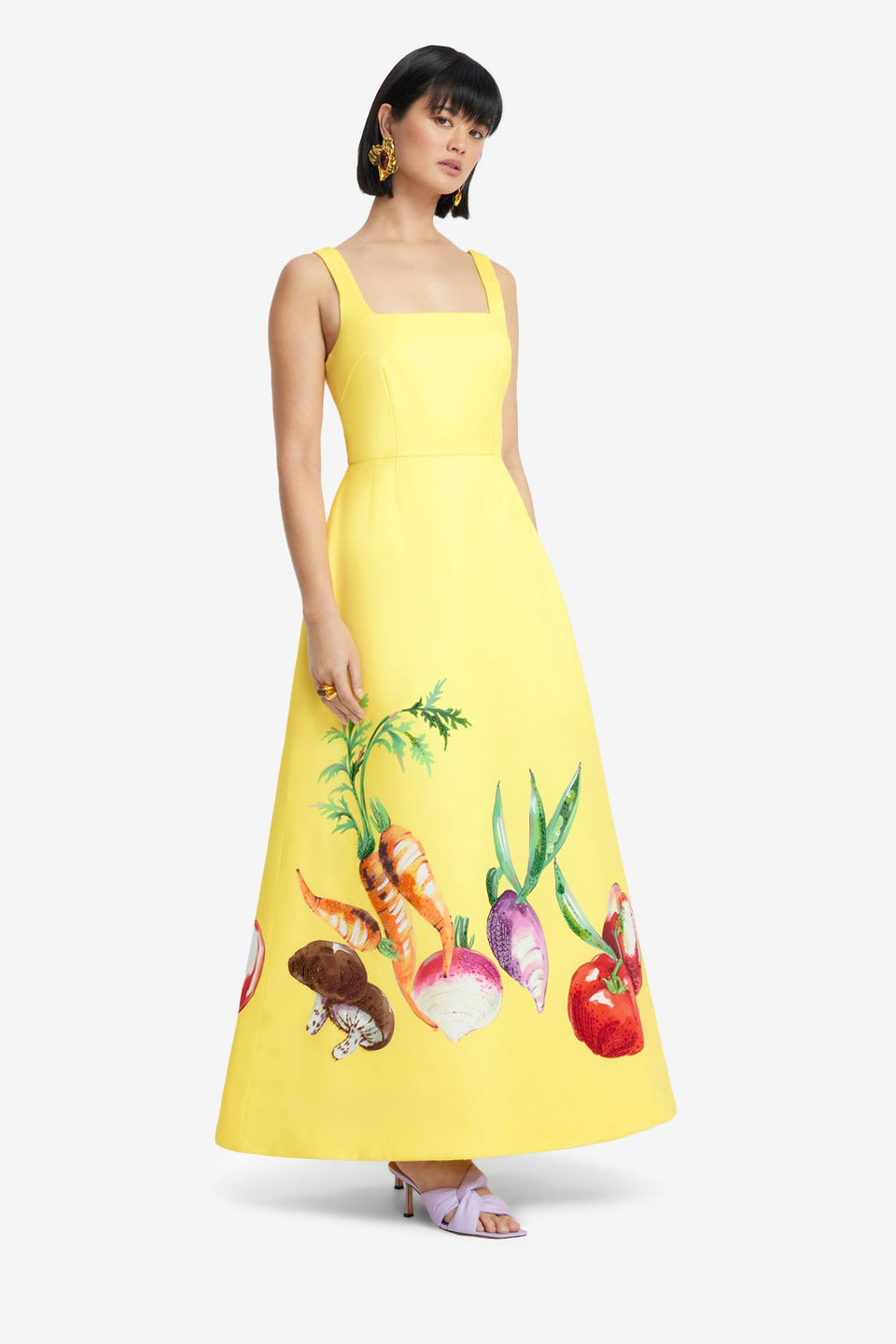 Exclusive LEO LIN Rianne Appliqué Maxi Dress - Harvest Print