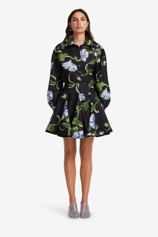 Exclusive LEO LIN Kaity Skirt - Vine Print in Ebony