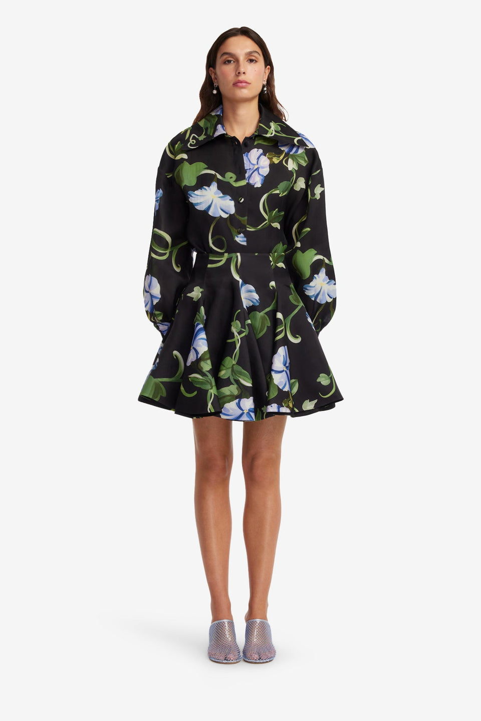 Exclusive LEO LIN Kaity Skirt - Vine Print in Ebony