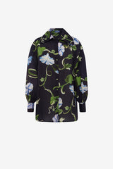 Kathleen Silk Blouse - Vine Print in Ebony Blouse/Shirts
