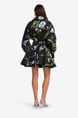 Kathleen Silk Blouse - Vine Print in Ebony Blouse/Shirts