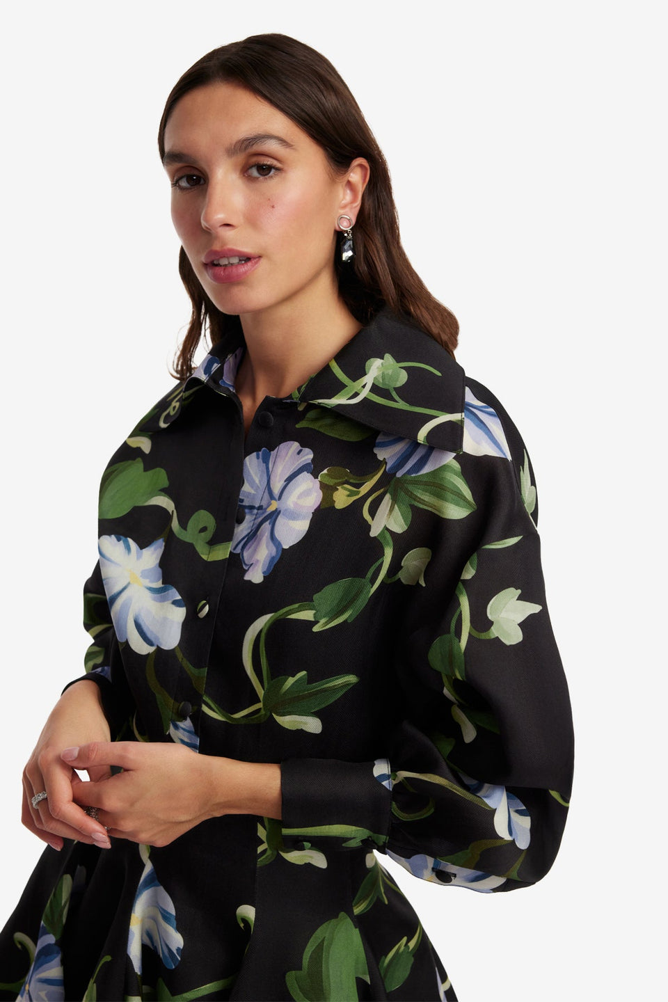 Exclusive LEO LIN Kaity Skirt - Vine Print in Ebony