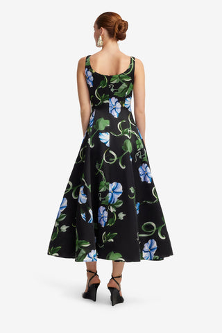 Exclusive LEO LIN Serafina Applique Maxi Dress - Vine Print in Ebony