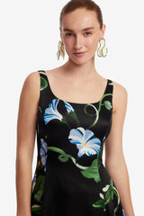 Serafina Appliqué Maxi Dress - Vine Print in Ebony Dress Maxi