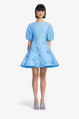 Simona Appliqué Mini Dress - Pastel Blue Dress Mini