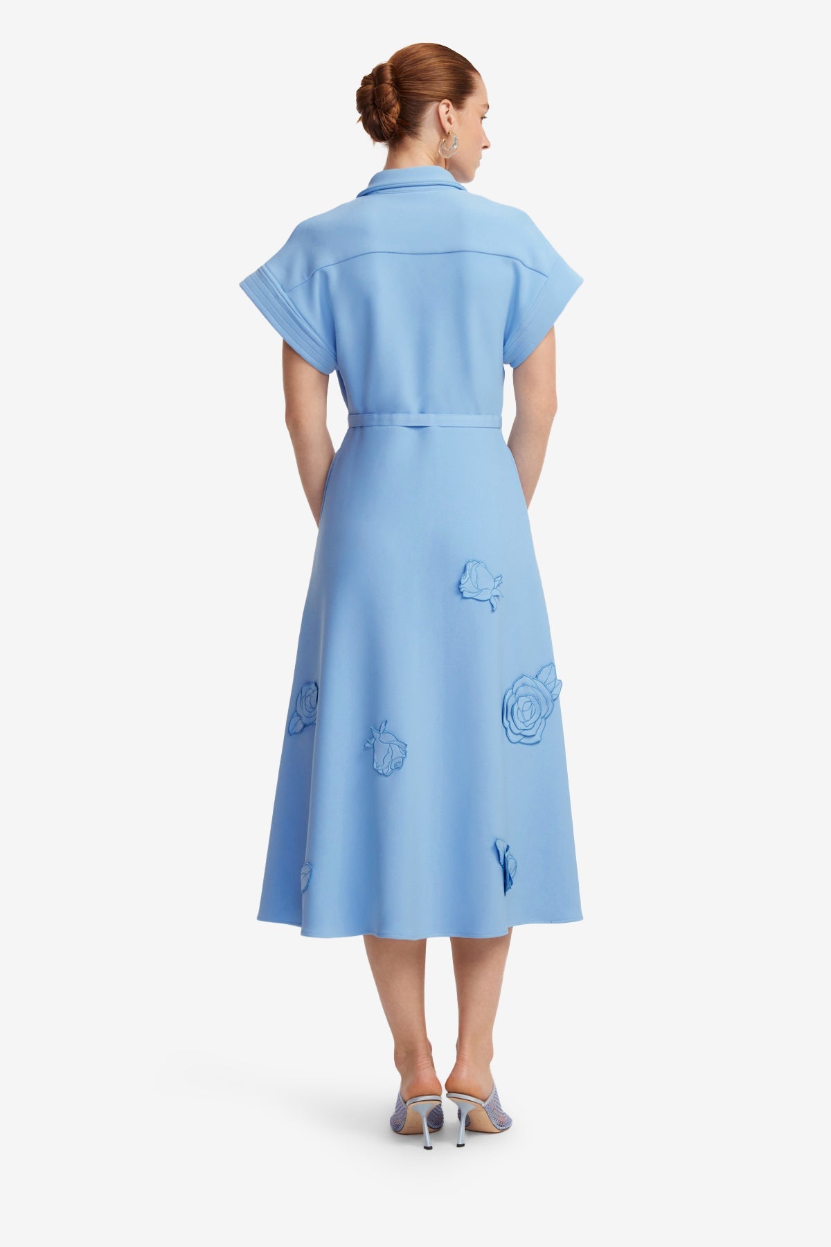 Aubrey Appliqué Shirt Midi Dress - Pastel Blue – LEO LIN