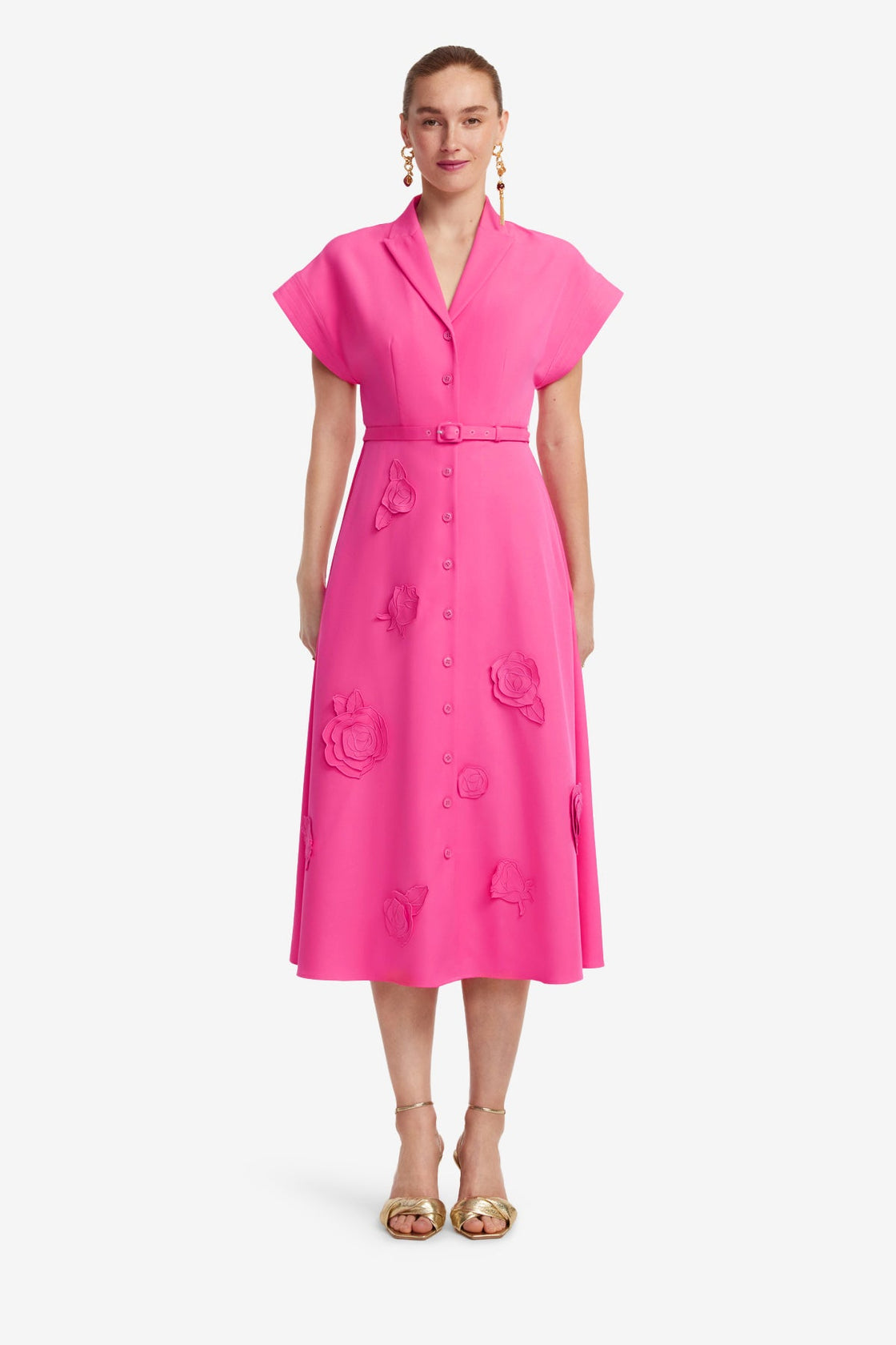 Aubrey Appliqué Shirt Midi Dress Aubrey Appliqué Shirt Midi Dress