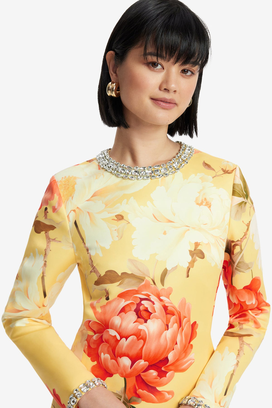 Aliza Embellished Long Sleeve Mini Dress