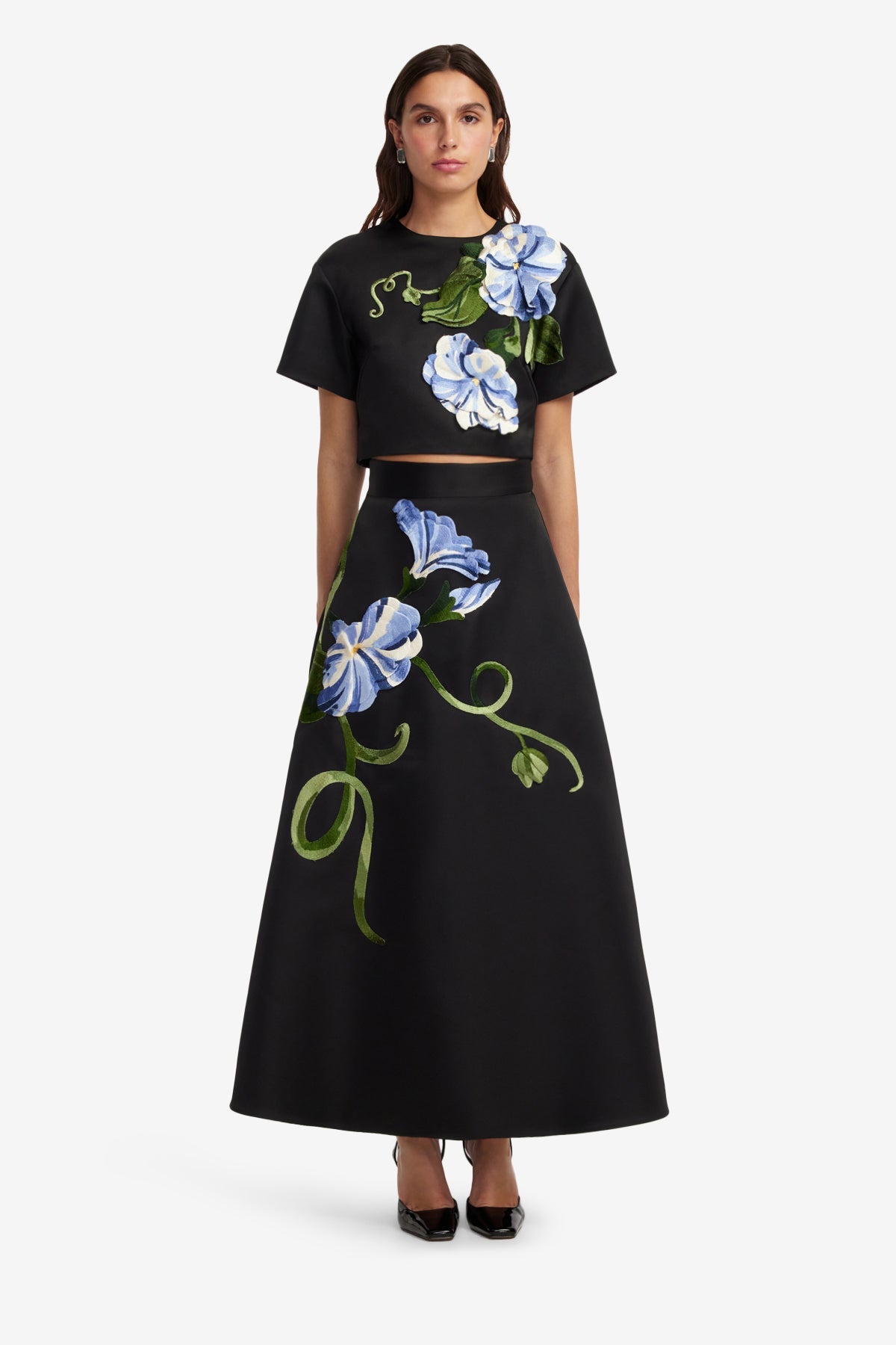 Rafaela Maxi Skirt - Vine Print in Ebony – LEO LIN
