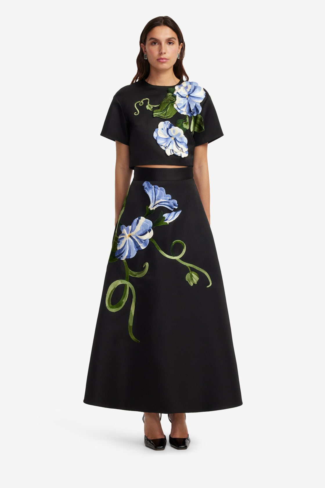 Exclusive LEO LIN Rafaela Maxi Skirt - Vine Print in Ebony