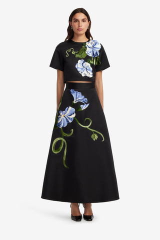 Exclusive LEO LIN Rafaela Maxi Skirt - Vine Print in Ebony