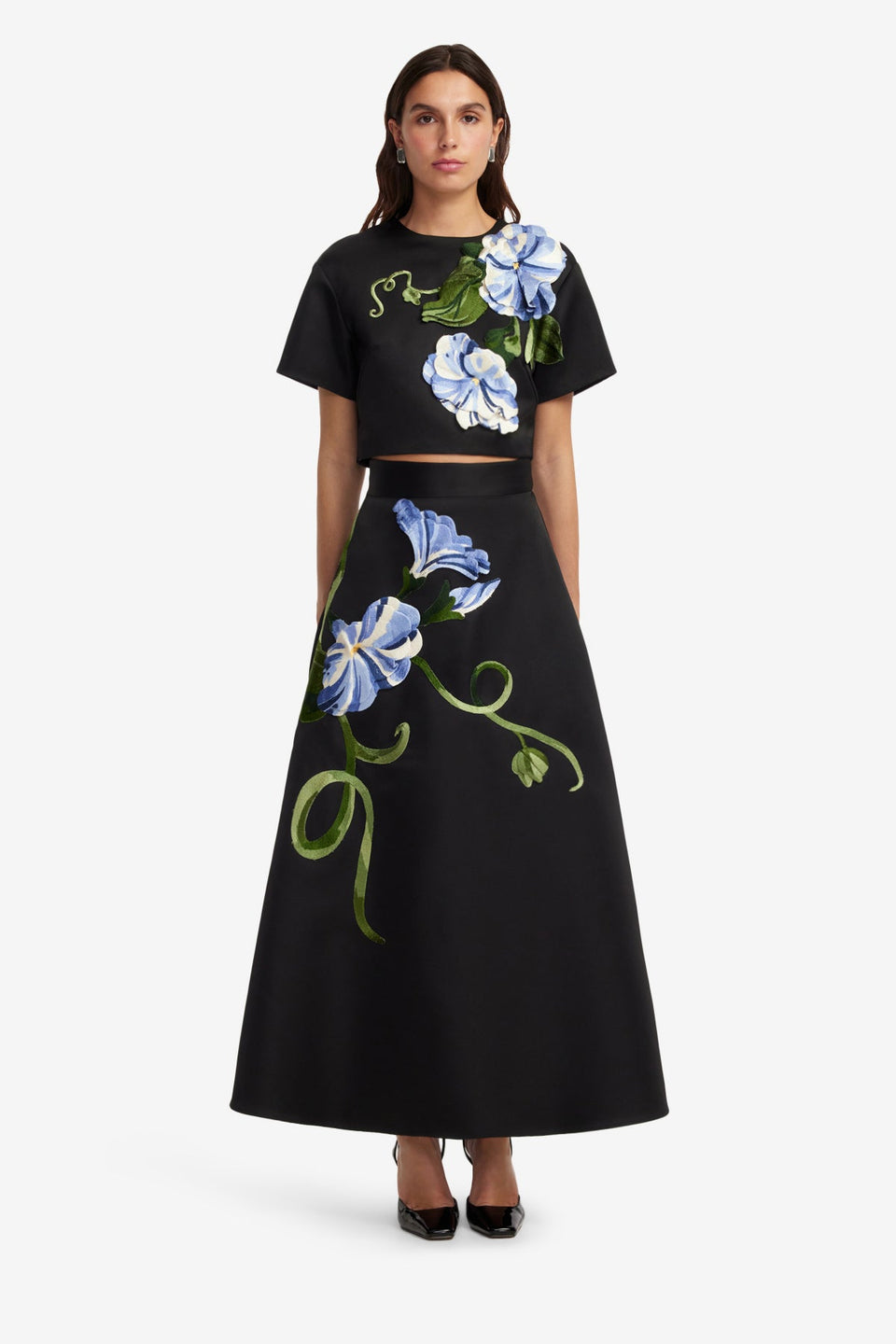 Exclusive LEO LIN Rafaela Maxi Skirt - Vine Print in Ebony