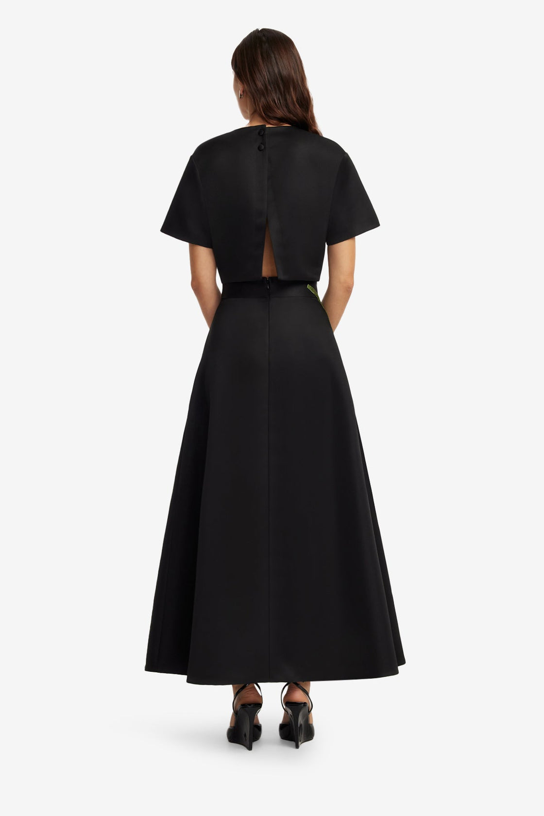 Exclusive LEO LIN Indie Sleeve Top - Vine Print in Ebony