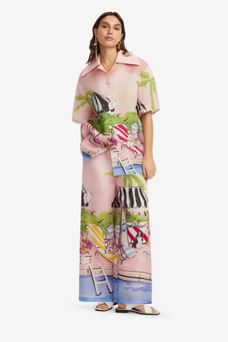 Exclusive LEO LIN Jamie Wide Leg Pants - Riviera Print