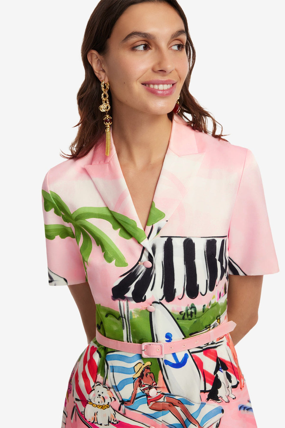 Exclusive LEO LIN Brigitte Mini Dress - Riviera Print