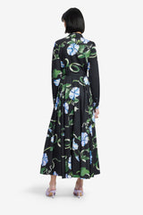 Zara Shirt Midi Dress - Vine Print in Ebony Dress Midi