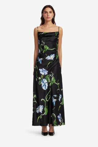 Exclusive LEO LIN Valentina Maxi Dress - Vine Print in Ebony