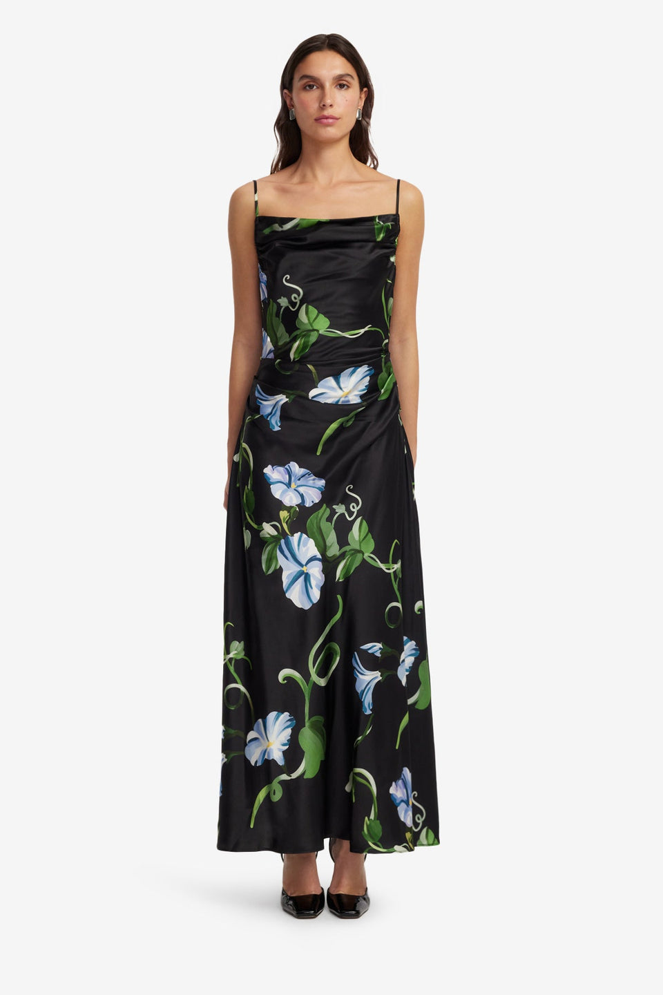 Exclusive LEO LIN Valentina Maxi Dress - Vine Print in Ebony