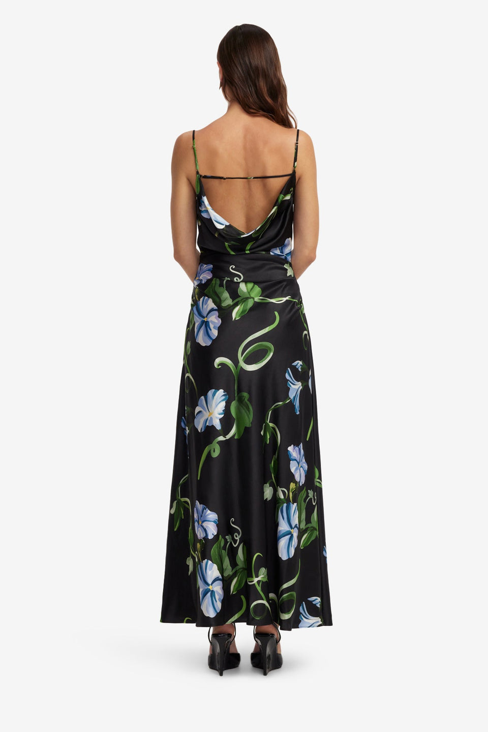 Exclusive LEO LIN Valentina Maxi Dress - Vine Print in Ebony