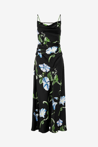 Exclusive LEO LIN Valentina Maxi Dress - Vine Print in Ebony