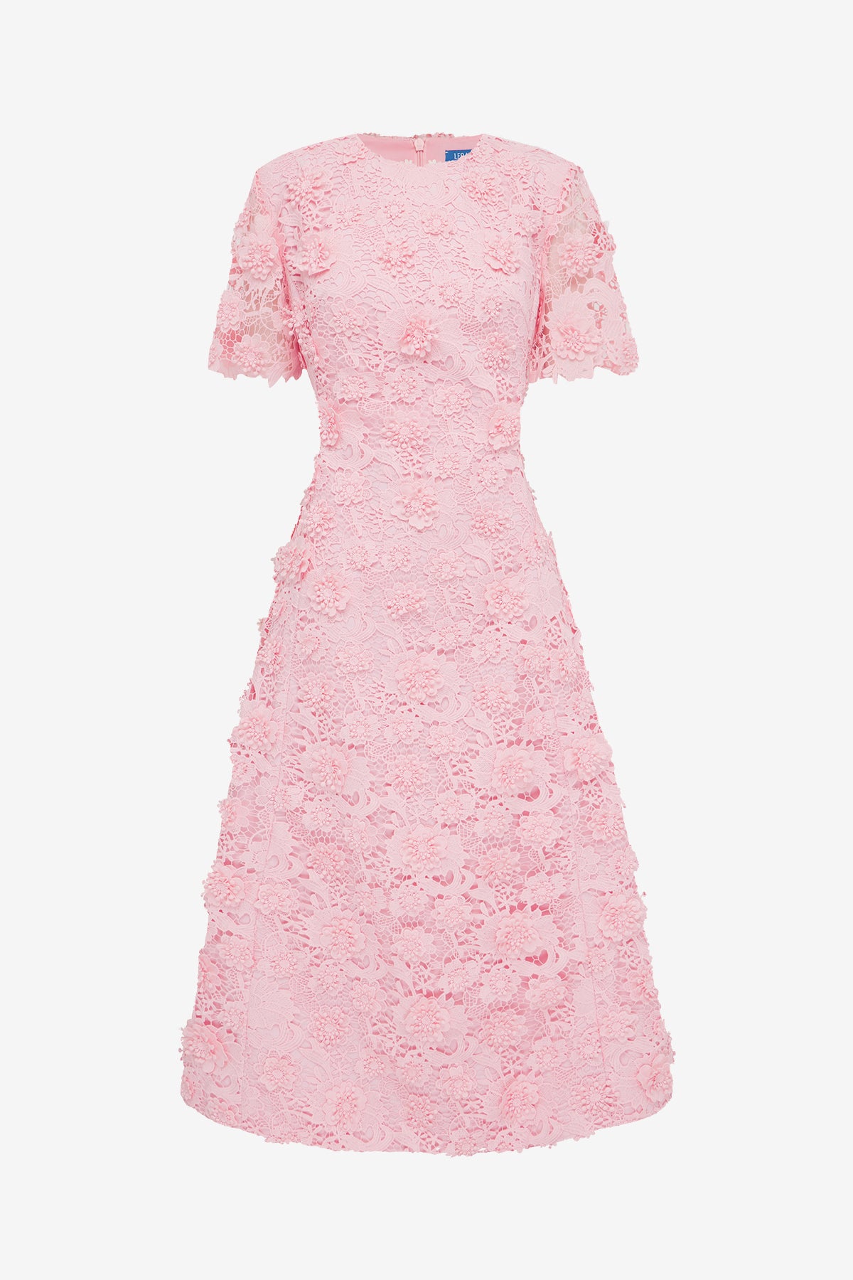 LEO LIN - Caroline Lace Short Sleeves Midi Dress