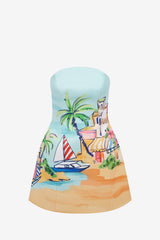 Zaria Bustier Mini Dress - Voyage Print Dress Mini