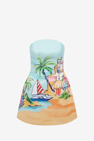 Zaria Bustier Mini Dress - Voyage Print Dress Mini