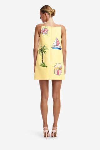 Leia Embroidered Mini Dress - Havana Print Dress Mini