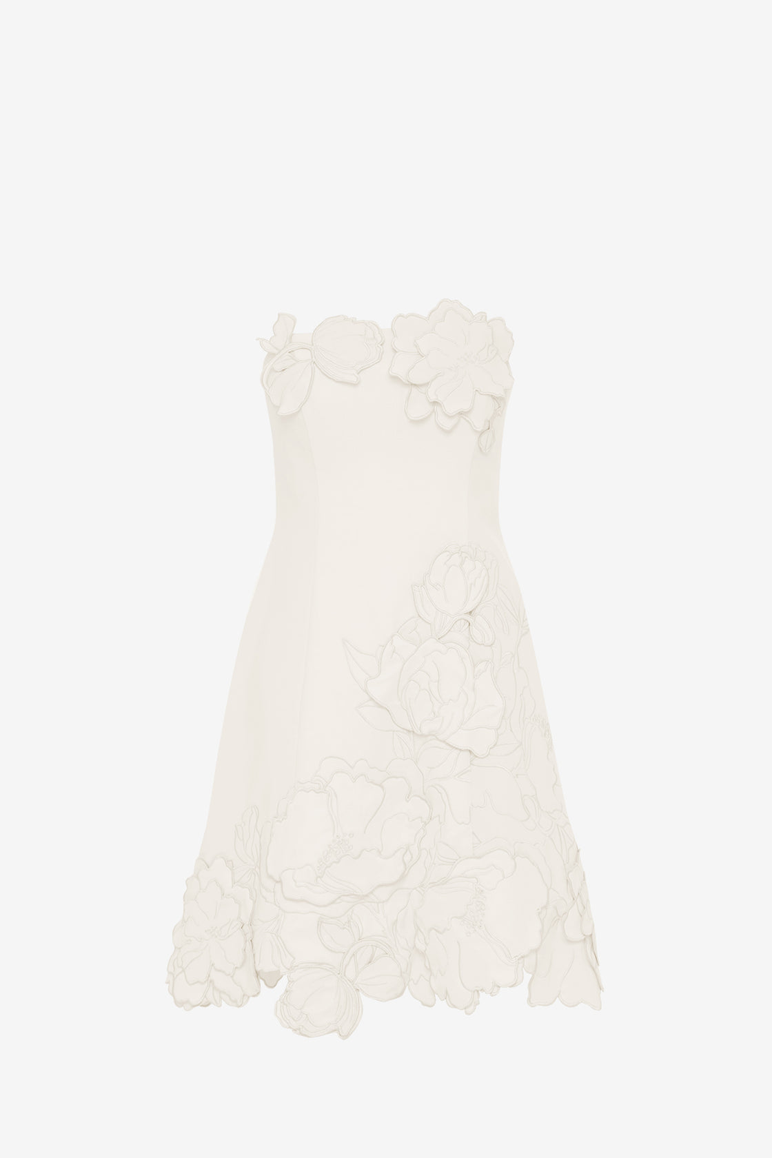 Exclusive LEO LIN Ayla Appliqué Bustier Mini Dress - Vanilla