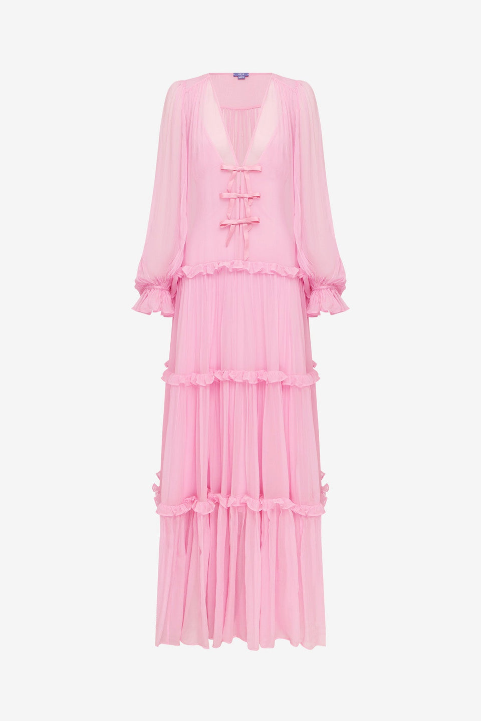 Teresa Bow Tiered Maxi Dress - Pink Dress Maxi