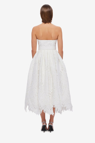 Exclusive LEO LIN Norine Bustier Midi Dress - Snow