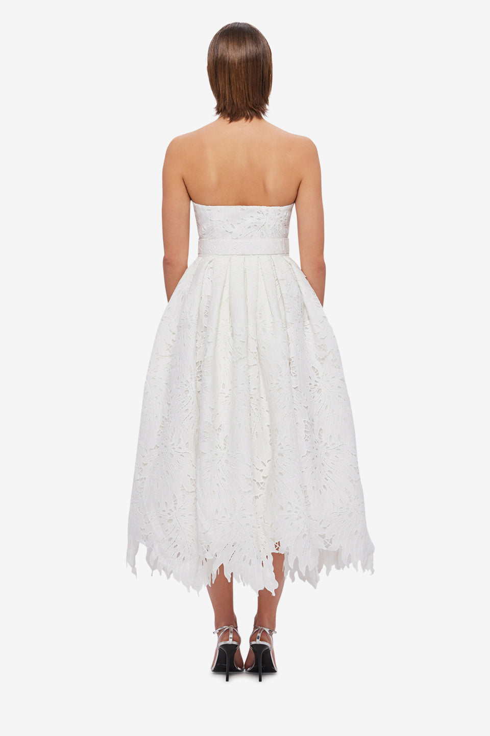 Exclusive LEO LIN Norine Bustier Midi Dress - Snow