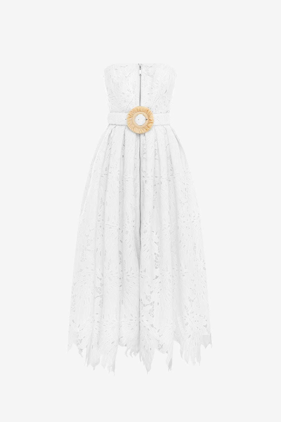 Exclusive LEO LIN Norine Bustier Midi Dress - Snow