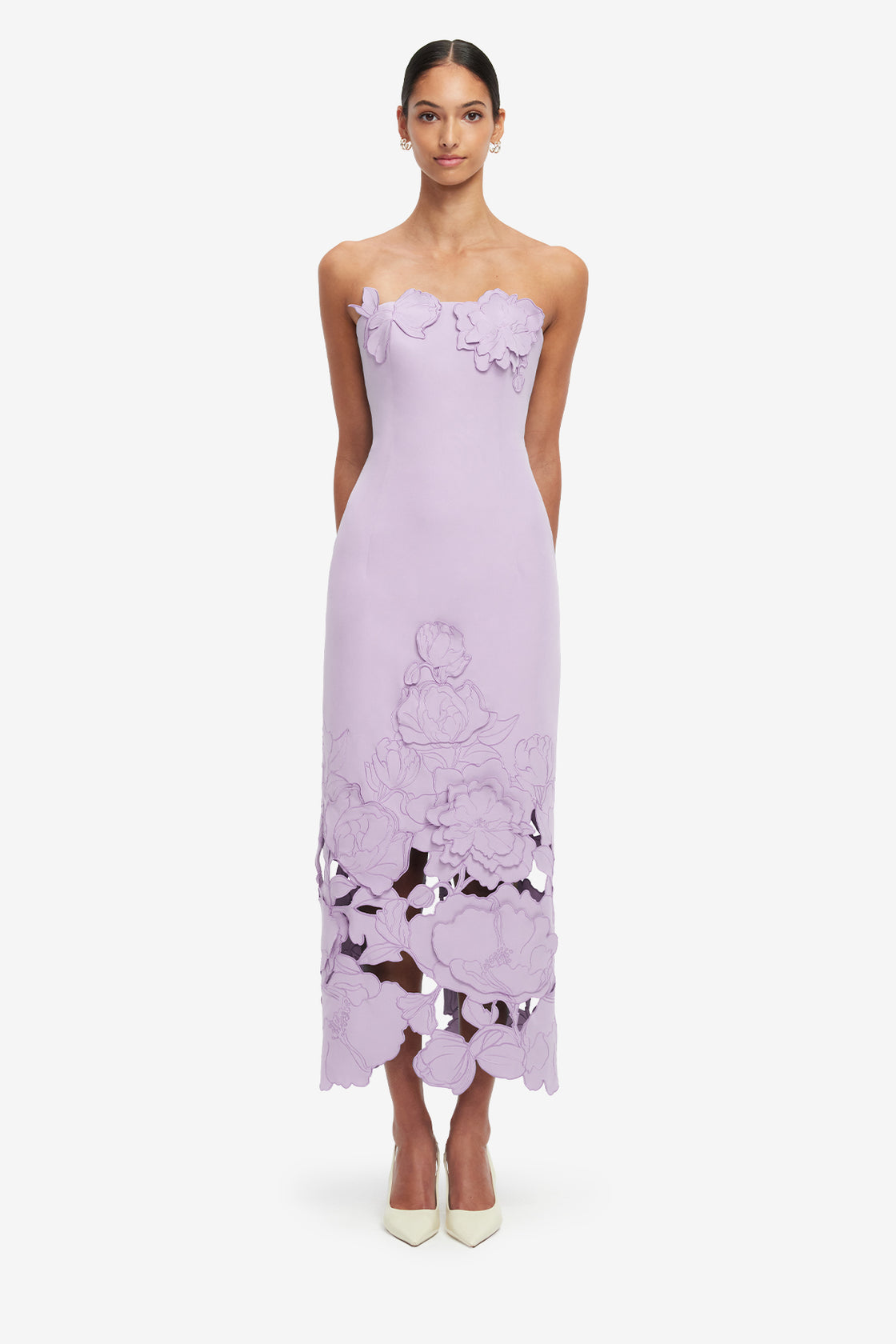Rayna Appliqu Bustier Maxi Dress - Lilac Rayna Appliqu Bustier Maxi Dress - Lilac