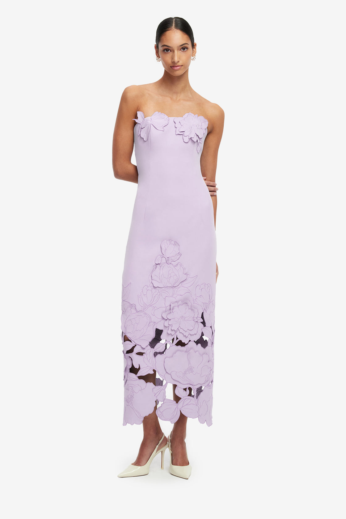 Rayna Appliqu Bustier Maxi Dress - Lilac Rayna Appliqu Bustier Maxi Dress - Lilac