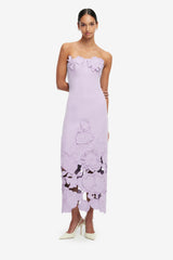 Rayna Appliqué Bustier Maxi Dress - Lilac Dress Maxi